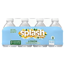 Splash Blast, Lemon Flavor Water Beverage, 8 FL OZ Plastic Bottles (12 Count), 96 Fluid ounce