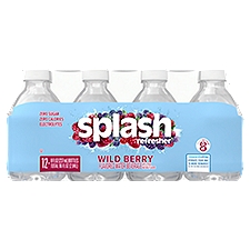 Splash Blast, Wild Berry Flavor Water Beverage, 8 FL OZ Plastic Bottles (12 Count)