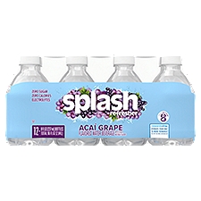 Splash Blast, Acai Grape Flavor Water Beverage, 8 FL OZ Plastic Bottles (12 Count), 96 Fluid ounce