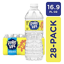 Pure Life Purified Water, 16.9 Fl Oz, Plastic Bottled Water (28 Pack)