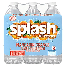 Splash Blast, Mandarin Orange Flavor Water Beverage, 16.9 FL OZ Plastic Bottles (6 Count)