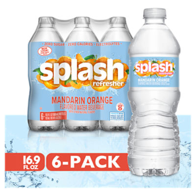 Splash Refresher Mandarin Orange Flavored Water Beverage, 16.9 fl oz, 6 count