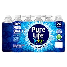 Pure Life Purified Water, 16.9 Fl Oz, Plastic Bottled Water (24 Pack)