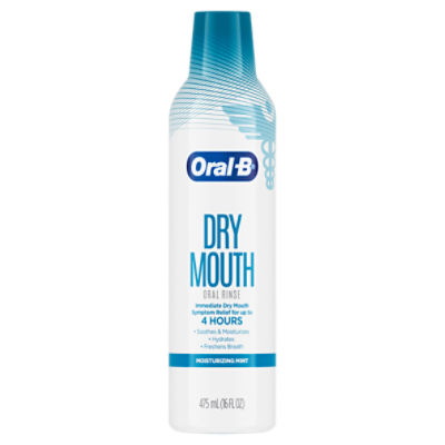 OralB Dry Mouth Oral Rinse Mouthwash, Moisturizing Mint, 475 mL (16 fl oz)