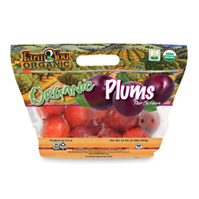 Farm 2 You Organic Plums, 2 lb bag