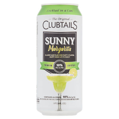The Original Clubtails Cocktail in a Can: Sunny Margarita, 16 fl oz