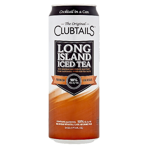 The Original Clubtails Cocktail in a Can: Long Island Iced Tea, 24 oz
Malt Beverage with Natural Flavors and Caramel Color