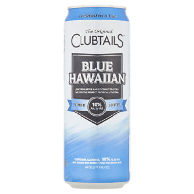 CLUBTAILS - Cocktail in a Can Blue Hawaiian Premium Cocktail, 24 oz, 24 Fluid ounce