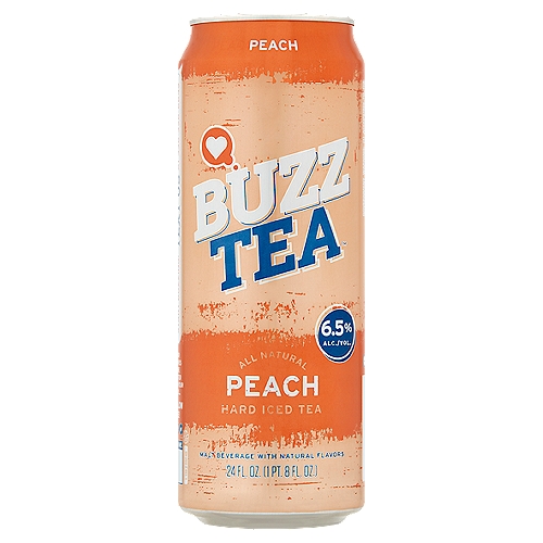 BUZZ TEA Peach Hard Iced Tea, 24 fl oz
Malt Beverage with Natural Flavors