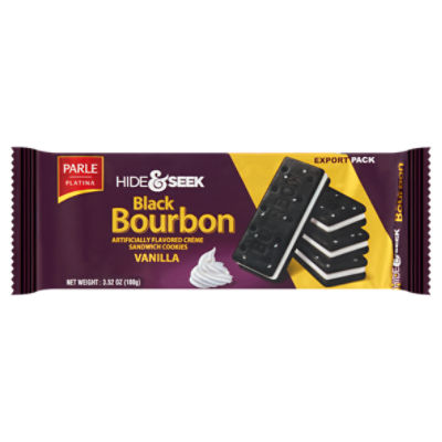 Parle Platina Hide & Seek Black Bourbon Vanilla Sandwich Cookies Export Pack, 3.52 oz