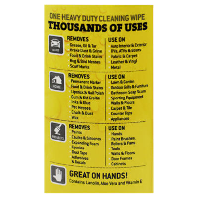 Tub O Towels Heavy-Duty 7 x 8 Size Multi-Surface Cleaning Wipes, 40 Count  Per Canister 2 Pack