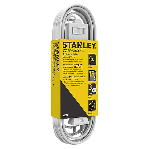 Stanley Cordmax 6ft 3-Outlet Indoor Extension Cord