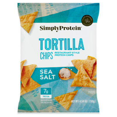 SimplyProtein Sea Salt Tortilla Restaurant-Style Protein Chips, 4.58 oz