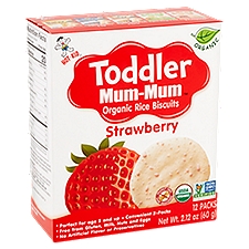Hot-Kid Toddler Mum-Mum Organic Strawberry Rice Biscuits, 12 count, 2.12 oz
