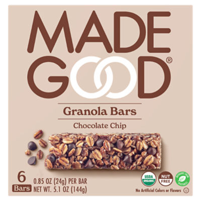 Made Good Chocolate Chip Granola Bars, 0.85 oz, 6 count, 5.1 Ounce