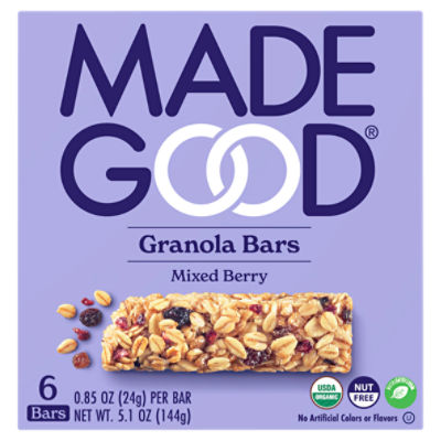 Made Good Mixed Berry Granola Bars, 0.85 oz, 6 count, 5.1 Ounce