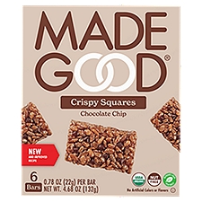 Made Good Chocolate Chip Crispy Squares, 0.78 oz, 6 count, 4.68 Ounce