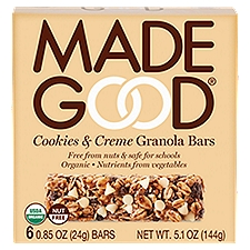 Made Good Cookies & Creme, Granola Bars, 5.1 Ounce
