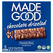 Made Good Vanilla Flavor Chocolate Drizzled Granola Bars, 0.85 oz, 5 count