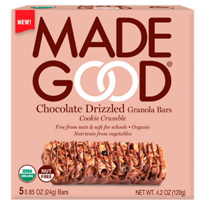 Made Good Chocolate Drizzled Cookie Crumble Granola Bars, 5 count, 4.2 oz