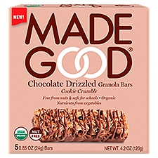 Made Good Chocolate Drizzled Cookie Crumble, Granola Bars, 4.2 Ounce