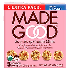 Made Good Granola Minis, Strawberry, 4.25 Ounce