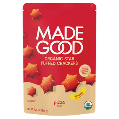 MadeGood Pizza Flavor Organic Star Puffed Crackers, 4.26 oz