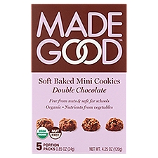 MadeGood Double Chocolate Soft Baked Mini Cookies, 0.85 oz, 5 count