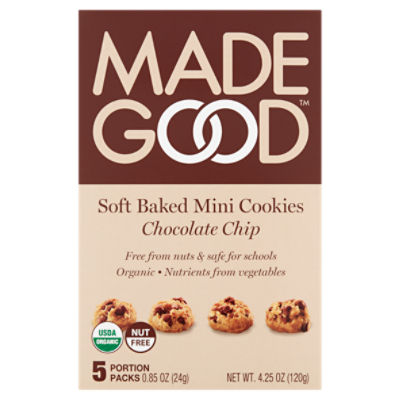 MadeGood Chocolate Chip Soft Baked Mini Cookies, 0.85 oz, 5 count