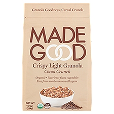 MadeGood Granola, Cocoa Crunch Crispy Light, 10 Ounce