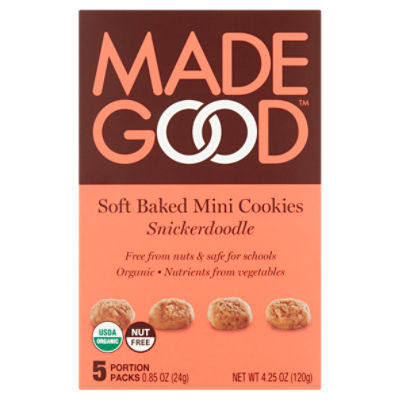MadeGood Snickerdoodle Soft Baked Mini Cookies, 0.85 oz, 5 count