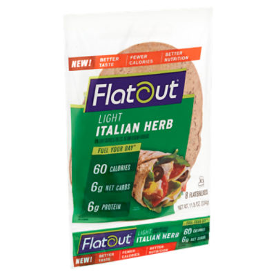 Flatout Light Italian Herb Flatbreads, 8 count, 11.8 oz