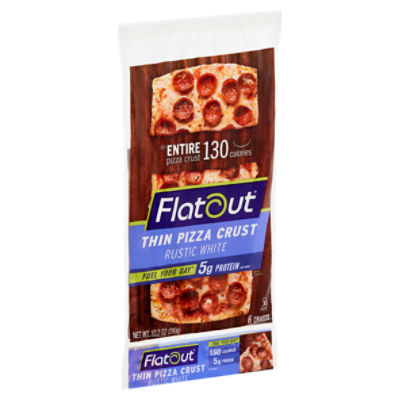 Flatout Rustic White Thin Pizza Crust, 6 count, 10.2 oz