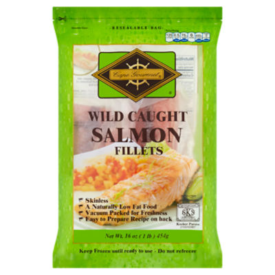 Cape Gourmet Wild Caught Salmon Fillets, 16 oz, 1 Pound