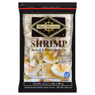 Cape Gourmet Colossal Raw EZ Peel Shell-On Shrimp, 32 oz