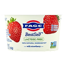 Fage BestSelf Lactose Free Reduced Fat (2% Milkfat) with Strawberry Greek Strained Yogurt, 5.3 oz, 5.3 Ounce