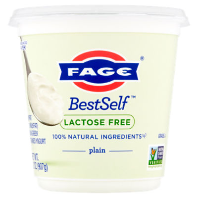 Fage Fage BestSelf Lactose Free Lowfat (2% Milkfat) Plain Greek Strained Yogurt, 32 oz, 32 Ounce 