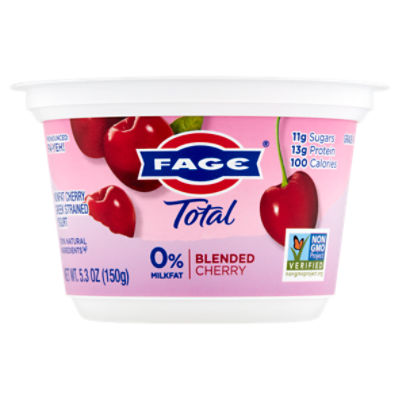 Fage Total 0 Milkfat Blended Cherry Nonfat Greek Strained Yogurt, 5.3 oz