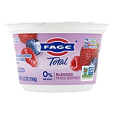 Fage Total 0% Milkfat Blended Mixed Berries Nonfat Greek Strained Yogurt, 5.3 oz