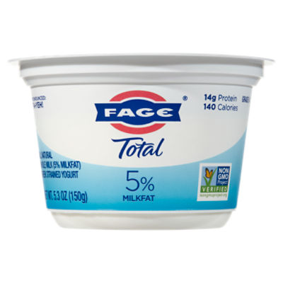 Fage Total 5% Milkfat All Natural Whole Milk Greek Strained Yogurt, 5.3 oz
