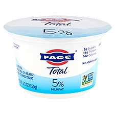 Fage Total 5% Milkfat All Natural Whole Milk, Greek Strained Yogurt, 5.3 Ounce