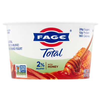 Fage Total 2 Milkfat with Honey All Natural Lowfat Greek Strained
