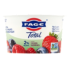 Fage Total 2% Milkfat with Mixed Berries All Natural, Lowfat Greek Strained Yogurt, 5.3 Ounce