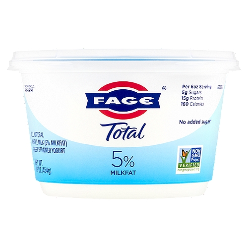 Fage Total 5% Milkfat All Natural Whole Milk Greek Strained Yogurt, 17.6 oz