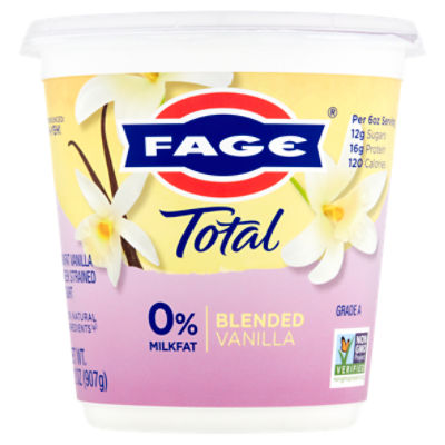 Fage Total Blended Vanilla Nonfat Greek Strained Yogurt, 32 oz, 32 Ounce