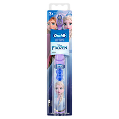 OralB Disney Frozen II Kids Soft Battery Toothbrush, 3+ Yrs