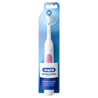 Oral-B Revolution Battery Toothbrush with (1) Brush Head, White, Batteries Included