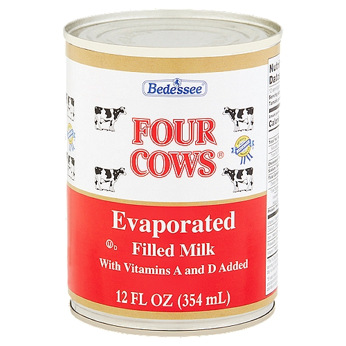 Bedessee Four Cows Evaporated Filled Milk,12 fl oz