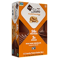 NuGO Slim Crunchy Peanut Butter Protein Bars, 1.59 oz, 12 count