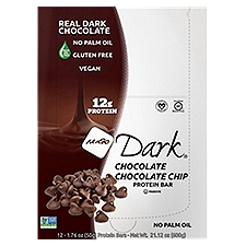 NuGo Dark Chocolate Chocolate Chip Protein Bars, 1.76 oz, 12 count